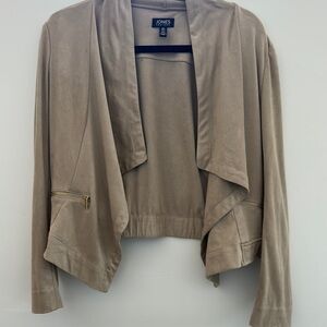 Jones New York Tan Blazer with Waterfall Front